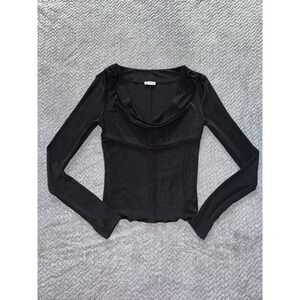 Free People Women's Running Late Long Sleeve Soft Jersey Size Small‎